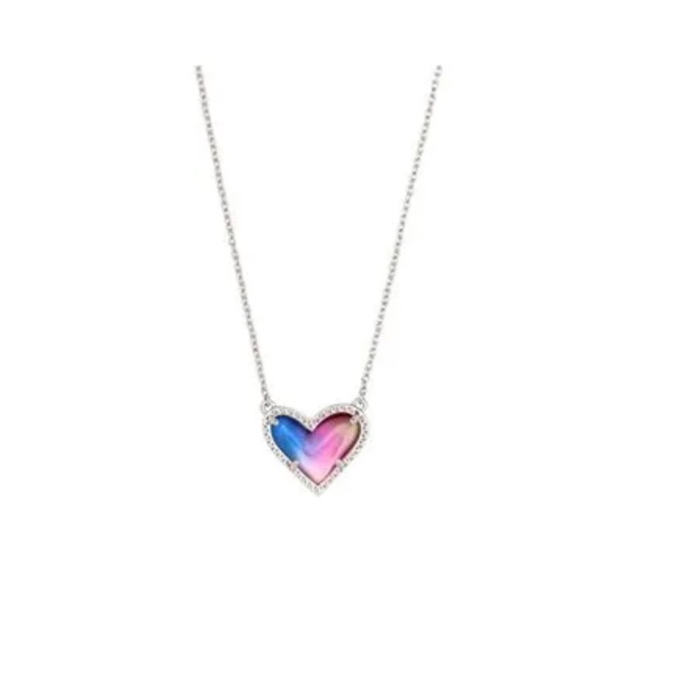 Kendra Scott Ari necklace in watercolor illusion. Sterling silver. NWOT
